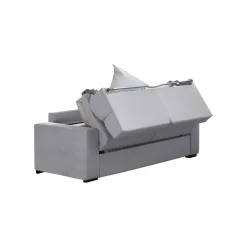 Divano Letto 3 Posti Grigio Sfoderabile Contenitore 220x95 cm, Lavabile Made in Italy - Marcon