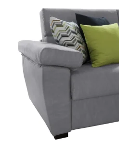 Divano Letto 3 Posti Grigio Sfoderabile Contenitore 225x95 cm, Lavabile Made in Italy - Pacecos