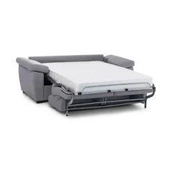 Divano Letto 3 Posti Grigio Sfoderabile Contenitore 225x95 cm, Lavabile Made in Italy - Pacecos