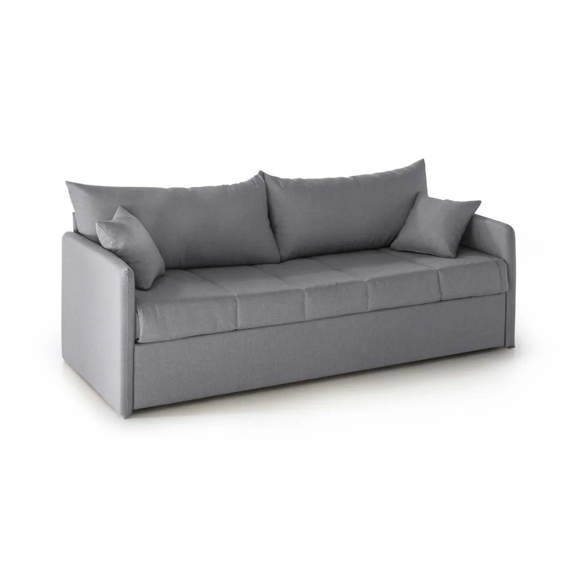 Divano Letto 3 Posti Grigio Sfoderabile Lavabile 205x86 cm, Letto Estraibile Materasso Incluso Made in Italy - Avellana
