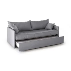 Divano Letto 3 Posti Grigio Sfoderabile Lavabile 205x86 cm, Letto Estraibile Materasso Incluso Made in Italy - Avellana
