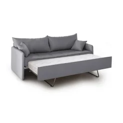Divano Letto 3 Posti Grigio Sfoderabile Lavabile 205x86 cm, Letto Estraibile Materasso Incluso Made in Italy - Avellana