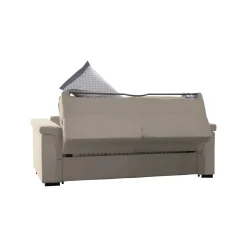 Divano Letto 2 Posti Grigio Tortora Sfoderabile Contenitore 185x95 cm, di Apertura a Ribalta Made in Italy - Rigolato