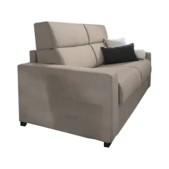 Divano Letto 2 Posti Grigio Tortora Sfoderabile Contenitore 200x95 cm, di Apertura a Ribalta Made in Italy - Ecate