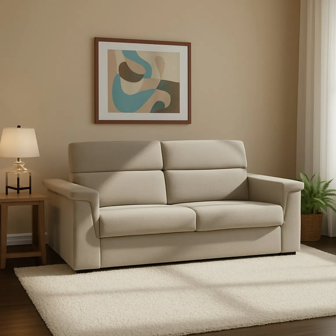 Divano Letto 2 Posti Grigio Tortora Sfoderabile Contenitore 205x95 cm, di Apertura a Ribalta Made in Italy - Biscossi