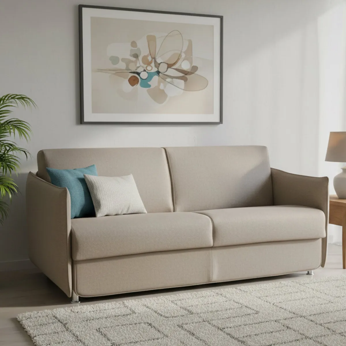 Divani Letto 3 Posti|Divano Contenitore Letto > Dmora Divano Letto 3 Posti Sfoderabile Contenitore 200x95 cm, Lavabile Made in Italy - Cecina Grigio Tortora