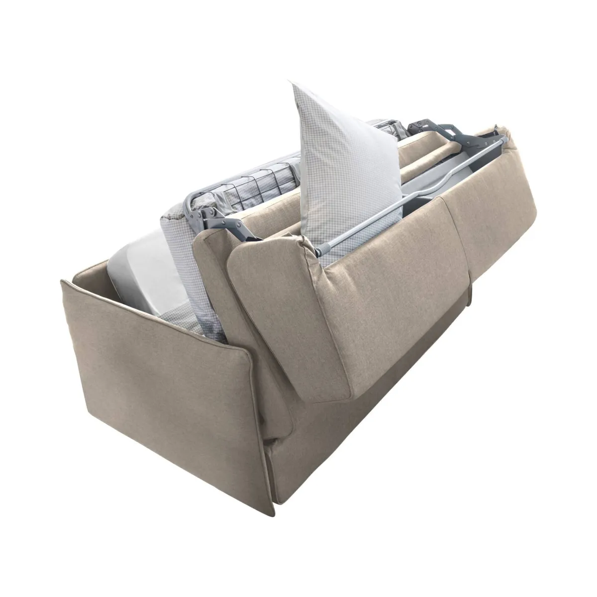 Divani Letto 3 Posti|Divano Contenitore Letto > Dmora Divano Letto 3 Posti Sfoderabile Contenitore 200x95 cm, Lavabile Made in Italy - Cecina Grigio Tortora