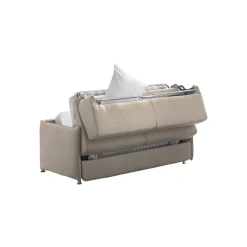 Divano Letto 3 Posti Grigio Tortora Sfoderabile Contenitore 200x95 cm, Lavabile Made in Italy - Gravere