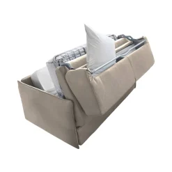 Divano Letto 3 Posti Grigio Tortora Sfoderabile Contenitore 200x95 cm, Lavabile Made in Italy - Gravere