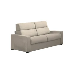 Divano Letto 3 Posti Grigio Tortora Sfoderabile Contenitore 220x95 cm, Lavabile Made in Italy - Quindici