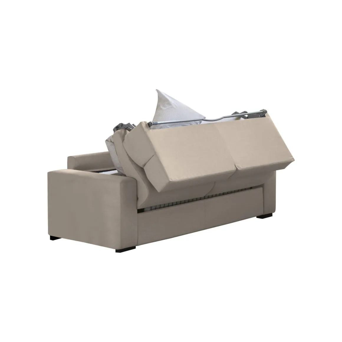 Divani Letto 3 Posti|Divano Contenitore Letto > Dmora Divano Letto 3 Posti Sfoderabile Contenitore 225x95 cm, Lavabile Made in Italy - Benedetto Grigio Tortora