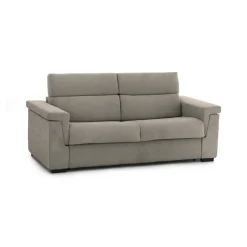 Divano Letto 3 Posti Grigio Tortora Sfoderabile Contenitore 225x95 cm, Lavabile Made in Italy - Nus
