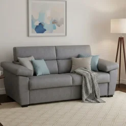 Divani Letto 3 Posti|Divani Letto > Dmora Divano Letto 3 Posti Sfoderabile Lavabile 205x86 cm, Idrorepellente Letto Estraibile Materasso Incluso Made in Italy - Avellana Grigio Tortora