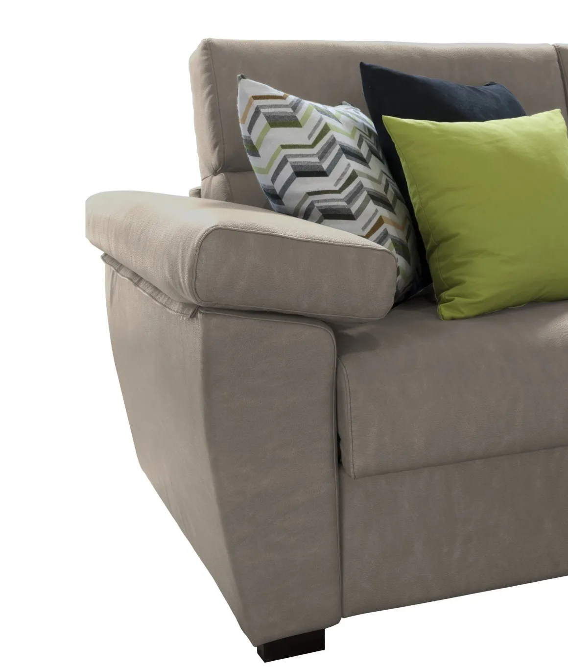 Divano Letto 3 Posti Grigio Tortora Sfoderabile Contenitore 225x95 cm, Lavabile Made in Italy - Trino