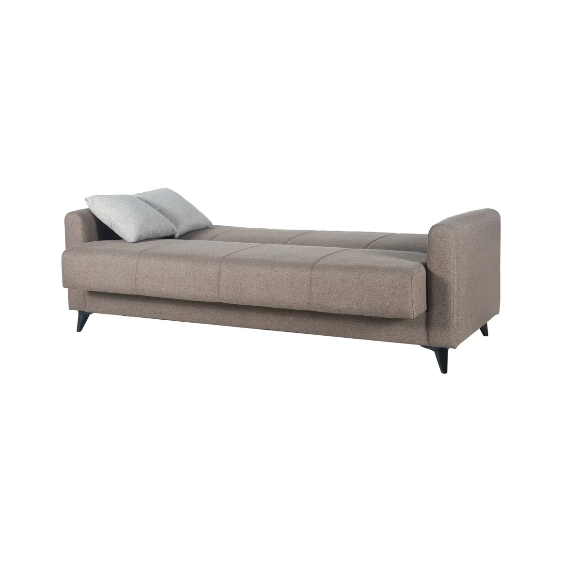 Divano Letto 3 Posti Marrone Contenitore di Apertura Click-clack 220x90 cm, Lavabile - Mulazzo
