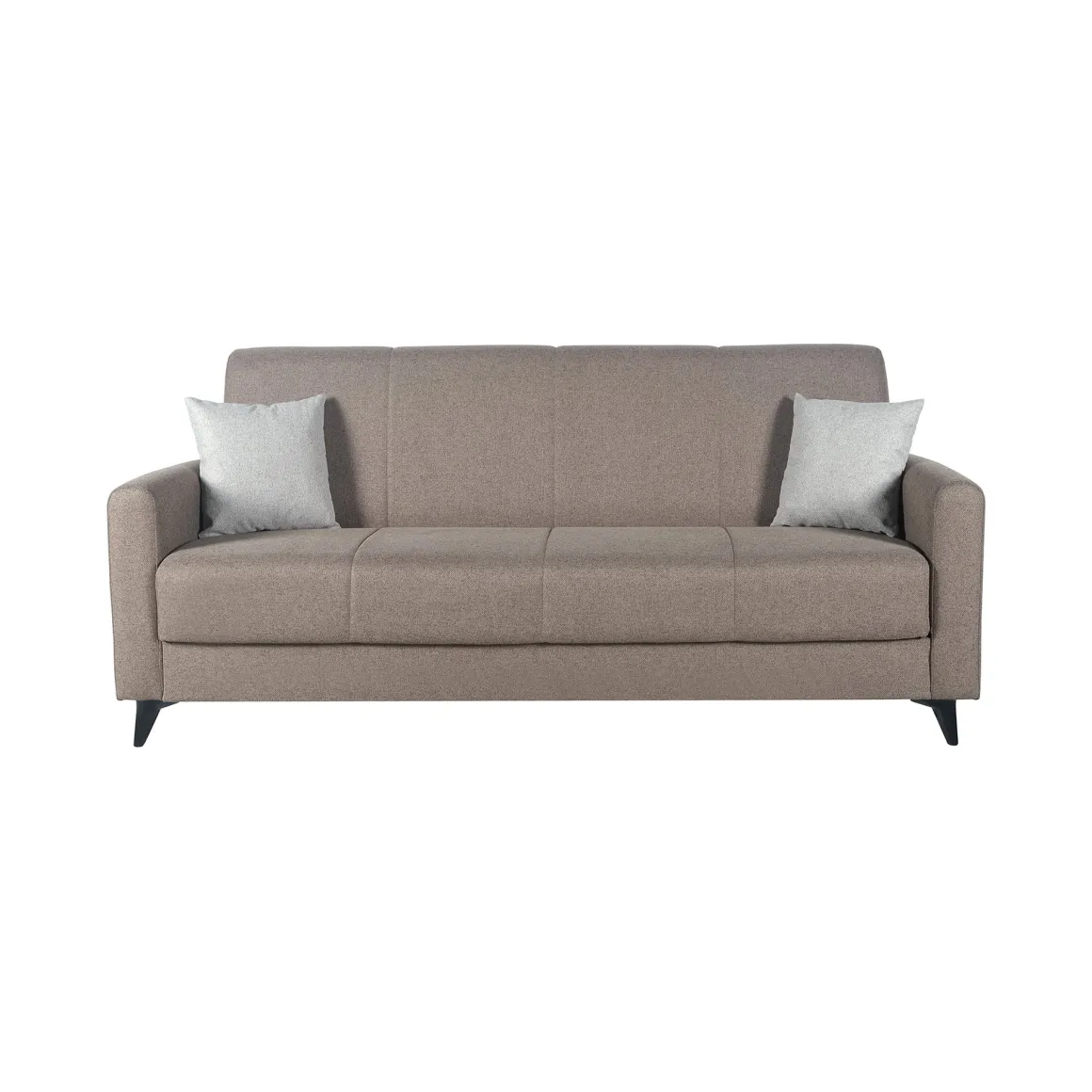 Divano Letto 3 Posti Marrone Contenitore di Apertura Click-clack 220x90 cm, Lavabile - Mulazzo