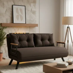 Divani Letto 2 Posti|Divano Contenitore Letto > Dmora Divano letto 2 posti 140x65cm - Hone Marrone