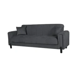Divani Letto 3 Posti|Divano Contenitore Letto > Dmora Divano Letto 3 Posti Contenitore 226x86 cm, Lavabile - Papozze Nero Antracite