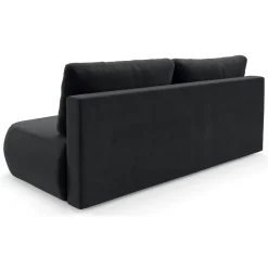 Divano Letto 2 Posti Nero Contenitore Cuscini Sfoderabili 210x106 cm, Reclinabile - Brugnato