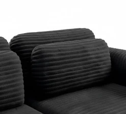 Divano Letto 2 Posti Nero Contenitore di Apertura a Libro 266x121 cm, Reclinabile - Golgi