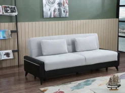 Salotto > Dmora Divano letto 3 posti nero e bianco 207x92cm - Belluno Bianco, Nero