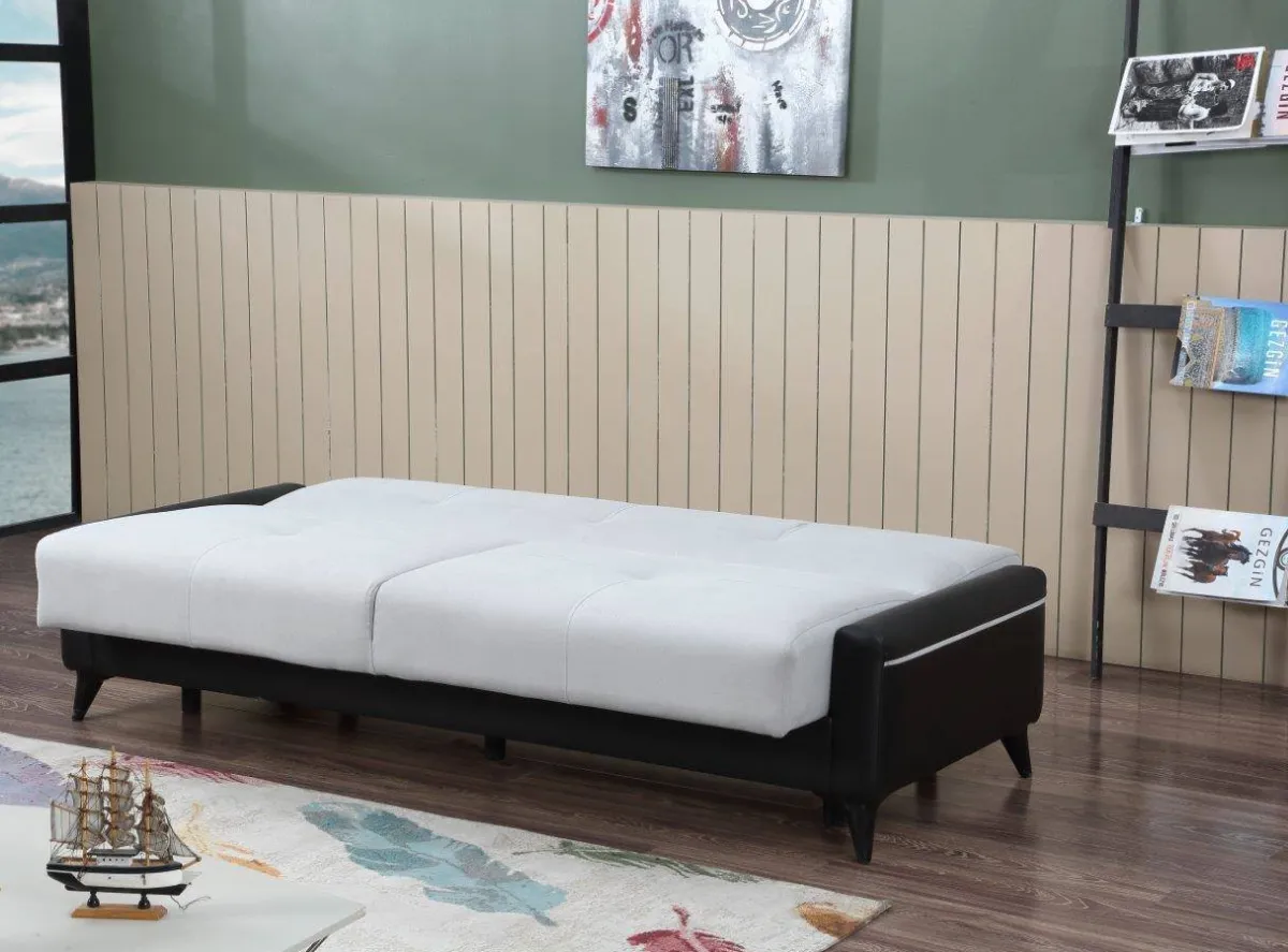 Salotto > Dmora Divano letto 3 posti nero e bianco 207x92cm - Belluno Bianco, Nero