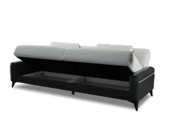 Salotto > Dmora Divano letto 3 posti nero e bianco 207x92cm - Belluno Bianco, Nero