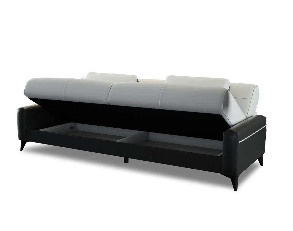 Salotto > Dmora Divano letto 3 posti nero e bianco 207x92cm - Belluno Bianco, Nero