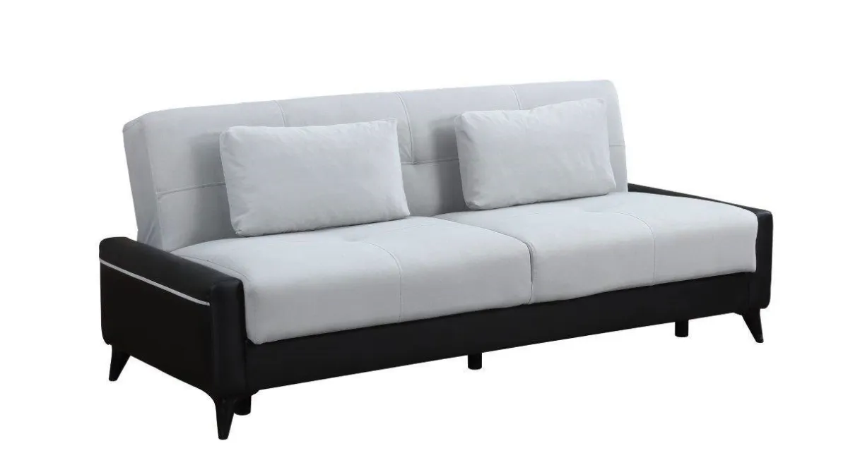 Salotto > Dmora Divano letto 3 posti nero e bianco 207x92cm - Belluno Bianco, Nero