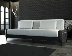 Salotto > Dmora Divano letto 3 posti nero e bianco 207x92cm - Belluno Bianco, Nero