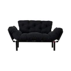 Divano letto 2 posti nero 155x70cm - Guchol