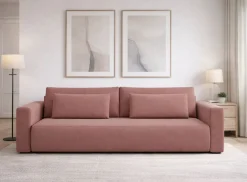 Divani Letto 2 Posti|Divano Contenitore Letto > Dmora Divano Letto 2 Posti Contenitore di Apertura a Libro 240x105 cm, Reclinabile - Erbezzo Rosa