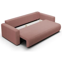 Divani Letto 2 Posti|Divano Contenitore Letto > Dmora Divano Letto 2 Posti Contenitore di Apertura a Libro 240x105 cm, Reclinabile - Erbezzo Rosa
