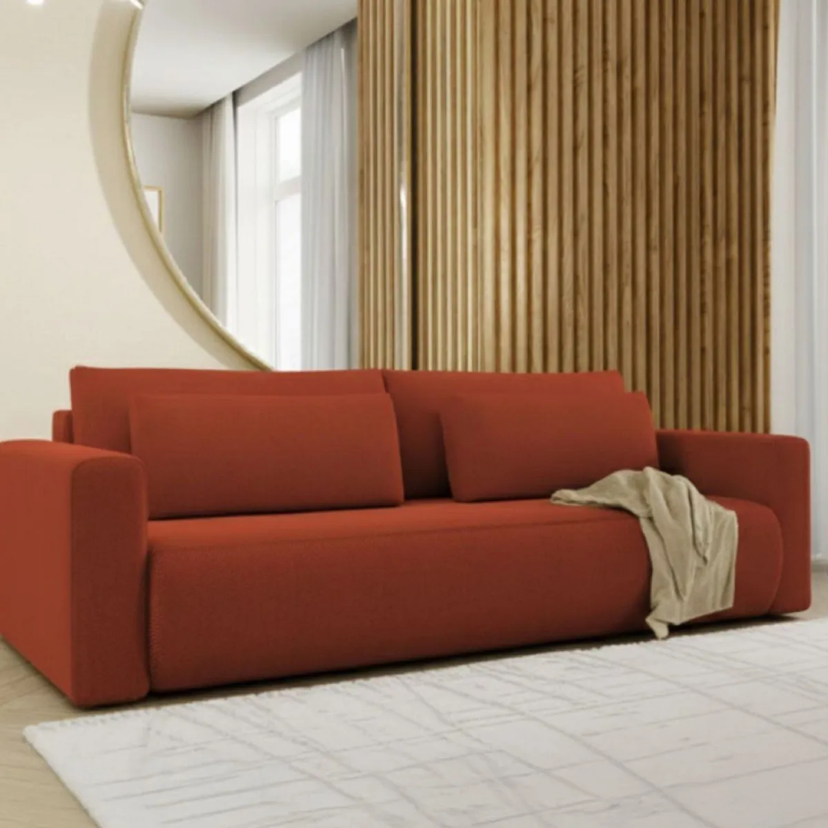 Divani Letto 2 Posti|Divano Contenitore Letto > Dmora Divano Letto 2 Posti Contenitore di Apertura a Libro 240x105 cm, Reclinabile - Erbezzo Rosso
