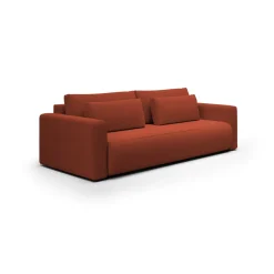Divani Letto 2 Posti|Divano Contenitore Letto > Dmora Divano Letto 2 Posti Contenitore di Apertura a Libro 240x105 cm, Reclinabile - Erbezzo Rosso
