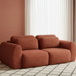 Divano Letto 2 Posti Rosso Contenitore di Apertura a Libro 266x121 cm, Reclinabile - Golgi