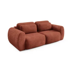 Divano Letto 2 Posti Rosso Contenitore di Apertura a Libro 266x121 cm, Reclinabile - Golgi