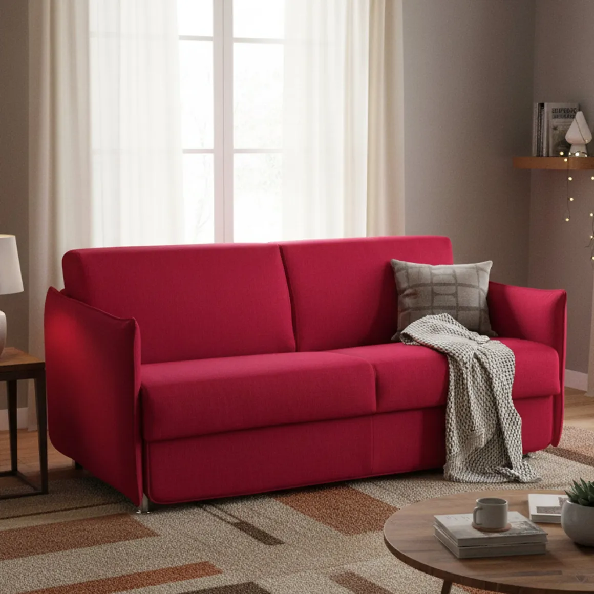 Divano Letto 2 Posti Rosso - Eleganza e Funzionalità