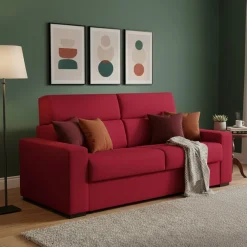 Divani Letto 2 Posti|Divano Contenitore Letto > Dmora Divano Letto 2 Posti Sfoderabile Contenitore 180x95 cm, di Apertura a Ribalta Made in Italy - None Rosso