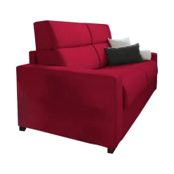 Divano Letto 2 Posti Rosso Sfoderabile Contenitore 180x95 cm, di Apertura a Ribalta Made in Italy - Casabona