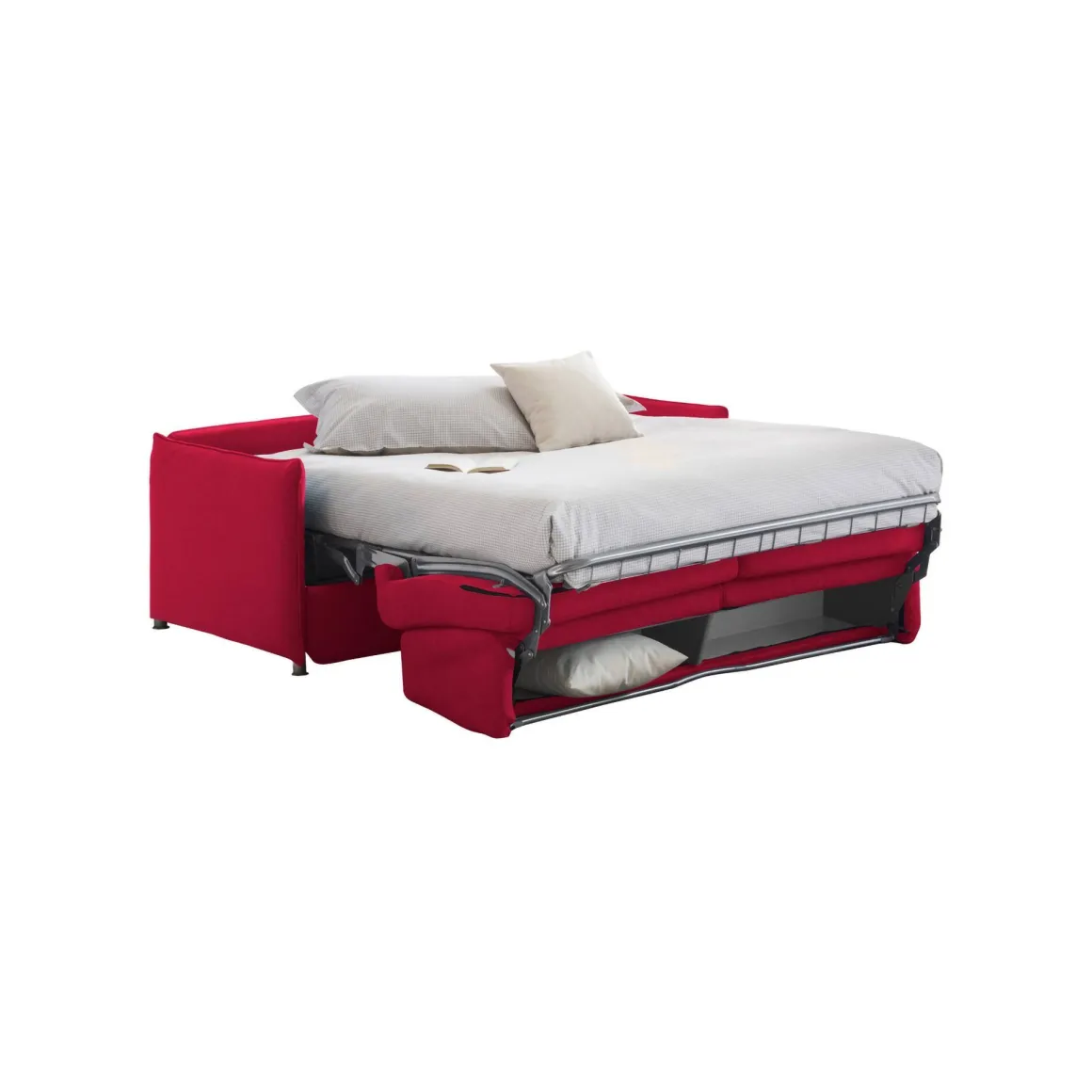 Divani Letto 2 Posti|Divano Contenitore Letto > Dmora Divano Letto 2 Posti Sfoderabile Contenitore 180x95 cm, di Apertura a Ribalta Made in Italy - Trovo Rosso