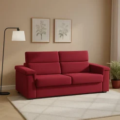 Divani Letto 2 Posti|Divano Contenitore Letto > Dmora Divano Letto 2 Posti Sfoderabile Contenitore 185x95 cm, di Apertura a Ribalta Made in Italy - Salorno Rosso