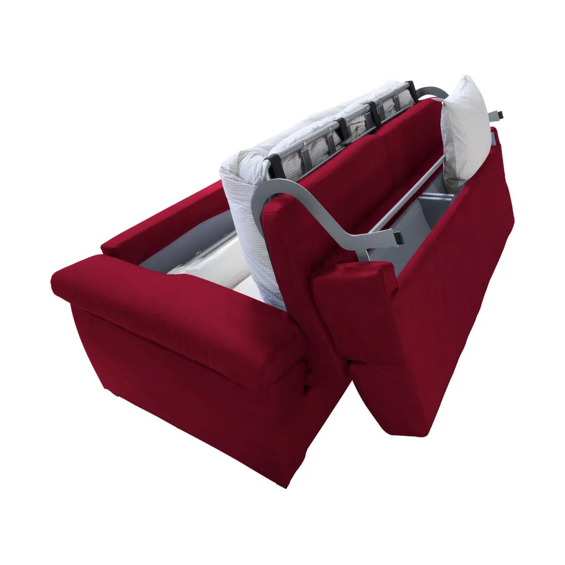 Divani Letto 2 Posti|Divano Contenitore Letto > Dmora Divano Letto 2 Posti Sfoderabile Contenitore 185x95 cm, di Apertura a Ribalta Made in Italy - Tenna Rosso