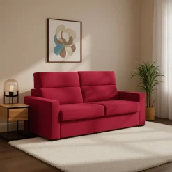 Divani Letto 2 Posti|Divano Contenitore Letto > Dmora Divano Letto 2 Posti Sfoderabile Contenitore 200x95 cm, di Apertura a Ribalta Made in Italy - Sonico Rosso