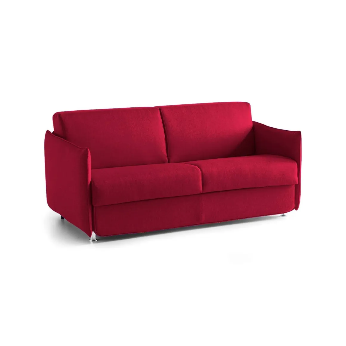 Divano Letto 3 Posti Rosso Sfoderabile Contenitore 200x95 cm, Lavabile Made in Italy - Cecina