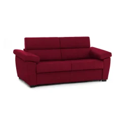 Divano Letto 3 Posti Rosso Sfoderabile Contenitore 225x95 cm, Lavabile Made in Italy - Pacecos