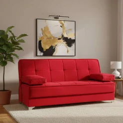 Divano letto 3 posti rosso 190x87cm - Andrey