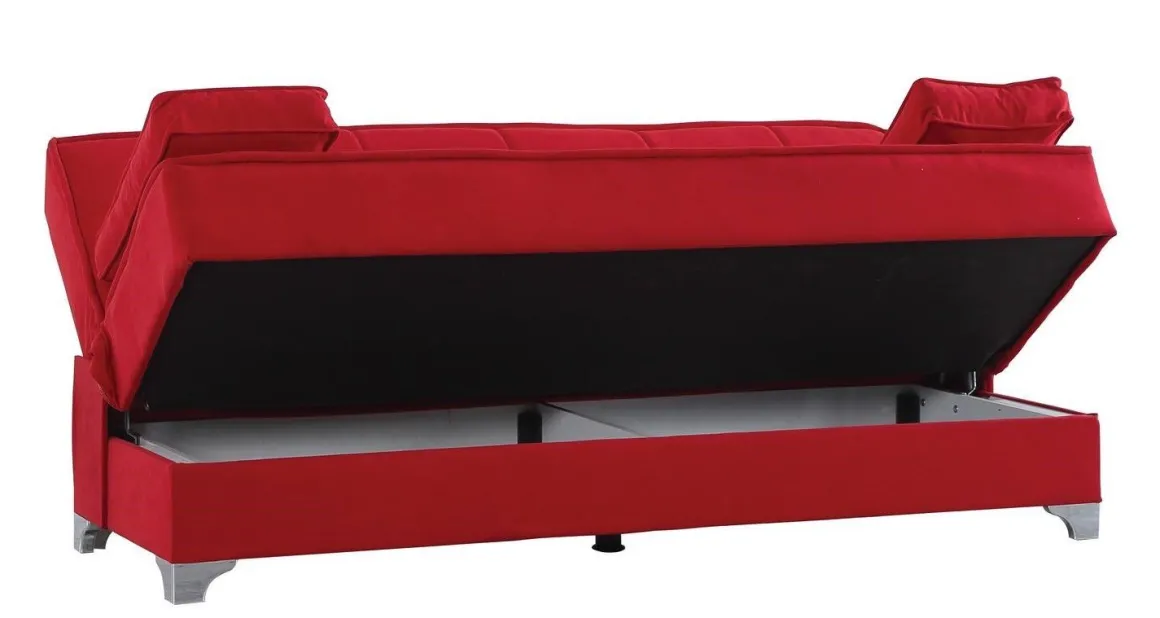 Divano letto 3 posti rosso 190x87cm - Andrey