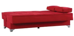 Divano letto 3 posti rosso 190x87cm - Andrey