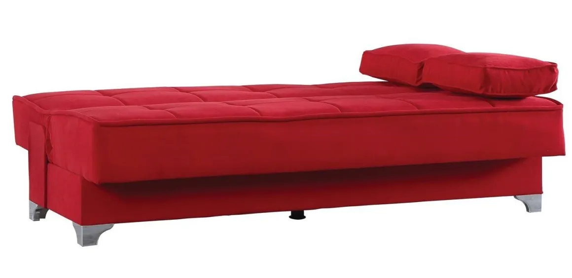 Divano letto 3 posti rosso 190x87cm - Andrey